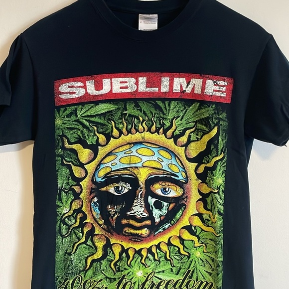 Sublime Band T-Shirt Small Black 40 Oz to Freedom Sun Graphic Punk Alt Reggae - Picture 3 of 12